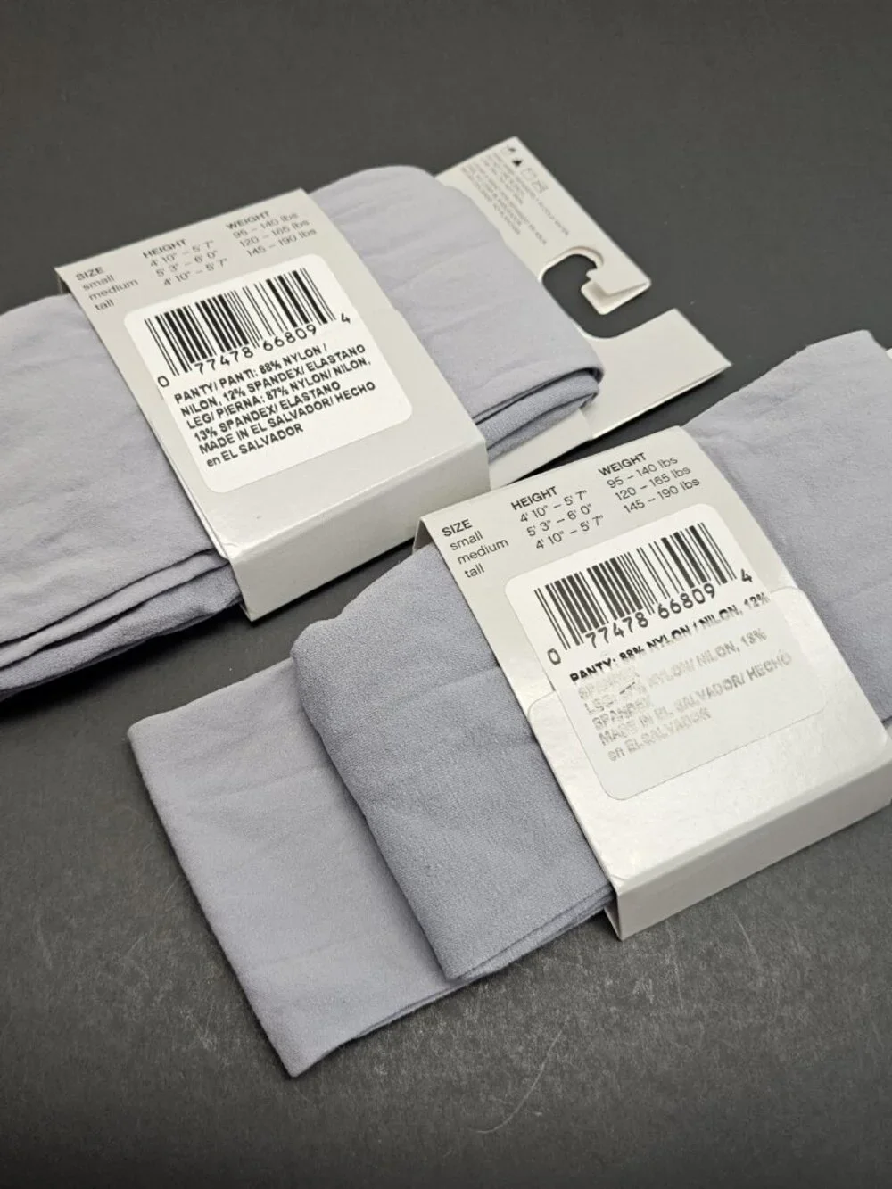 LOT OF 2 HANES SEASONLESS CONTROL TOP TIGHTS MISSION GREY WOMEN MEDIUM